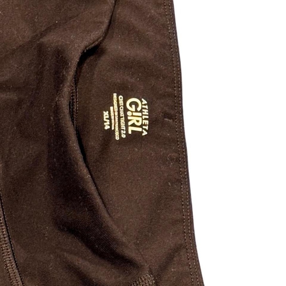 Athleta Girl Chit Chat Tight 2.0 Black Athletic Leggings Kids XL 14 Yoga Pants - Picture 2 of 3